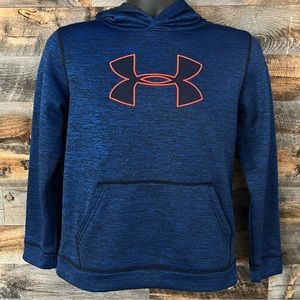 Under Armour Hoodie Sweatshirt, Blue/Black, Loose Fit, Youth L, Like New